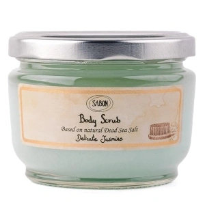 Sabon Body Scrub — Delicate Jasmine | Exfoliating Dead Sea Salt Body Scrub | Bergamot, Ylang, Rose | For All Skin Types | 11.3 Oz