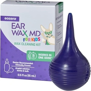 eosera® Ear Wax MD® for Kids - Wax Cleaning Kit with Rinsing Bulb 15mL | Fast-Acting | Breaks Down & Dissolves Wax in Just 1 Treatment | Clinically Proven | Gentle & Safe