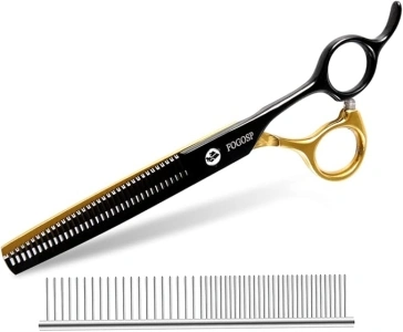 Dog Thinning Shears for Grooming Black and Gold Two-Color Blending Scissors 6.5