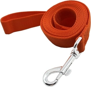 Nylon Dog Training Leash, Traction Rope, 4Ft /5 Foot /6 Feet Long, 5/8 inch 3/4 Inch 1 Inch Wide, for Small and Medium Dogs (Orange, 1'' x 20 FT)