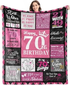 70th Birthday Gifts for Women Blanket,Gifts for 70 Year Old Woman,70th Birthday Decorations,70th Birthday Gifts,1953 Birthday Gifts for Women,Her,Sister,Soft Cozy Throw Blanket 60