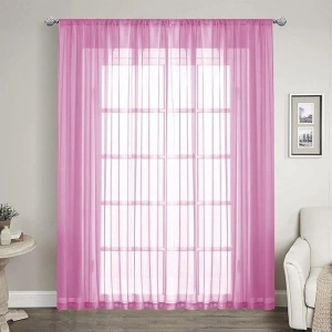 LOYOLADY Pink Sheer Curtains 108 inches Long 1 Panels Set Bedroom Sheer Curtains Sheer Curtain for Living Room 100