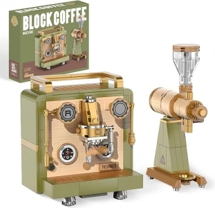 Coffee Machine Building Set for Adults, Vintage Coffee Maker Building Block Kit, Retro Display Collection Model Set and Ideas Gift Idea for Coffee Lovers Adults