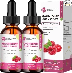 (2 Pack) Magnesium Complex Supplement with Magnesium Glycinate,Citrate, Malate,Taurate, 8-in-1 Magnesium Complex Liquid Drops for Brain,Sleep,Nerve, Muscle,Bone,Cramps,Heart, Non-GMO No Gluten