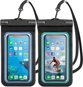 2 Pack Waterproof Phone Pouch - Large Water Proof Phone Pouch iPhone 15/14/13/12 Pro Max XS Samsung, up to 8.5