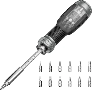 13-in-1 Multi-bit Screwdriver Set Tool All in One, [Super Durable] Screw Driver, Repair Kit, Man Gift, Flat Head/Slotted/Philips/Torx/Square/Hex,Nut Driver