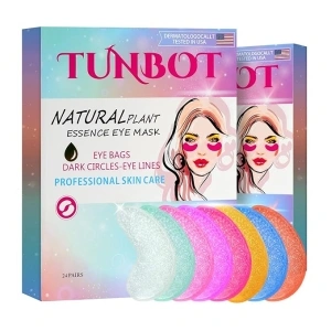 TUNBOT Under Eye Patches - 24 Pairs Natural Plant Extracts Eye Mask for Reduces Puffiness and Dark Circles Facial Anti-Aging, Hyaluronic Acid Eye Gel