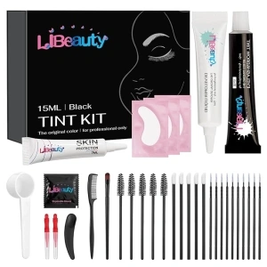 Libeauty Lash Black Color Kit Brow Kit Quick Voluminous Coloring with Complete Tools Eyelash Color Kit For Salon Or Home Hair colour Use