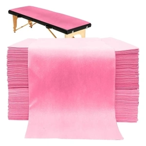 100PCS Disposable Massage Table Sheets, Pink Spa Bed Covers for Esthetician, Spa, Waxing, Lash, Tattoo, Salon Table, 31.5