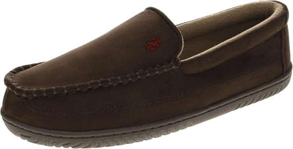 IZOD Men's Two-Tone Moccasin Slipper, Warm Soft Classic Slip-On, Men's Sizes 8 to 13