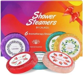 Shower Steamers Aromatherapy Birthday Gifts for Women - Variety Pack of 6 Shower Bombs with Natural Essential Oils, Self Care & Relaxation Gifts for Women Who Have Everything, Gifts for Her