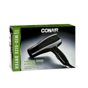 Conair 1875 Watt Mid-Size Dryer, balanced and lightweight for Powerful Drying and Styling 303WMR