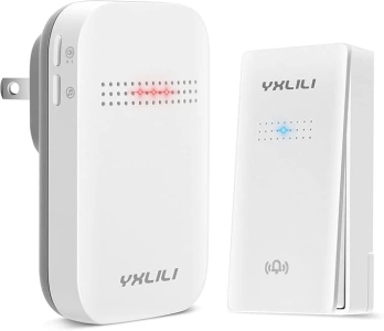 YXLILI Wireless Doorbell, Self-Powered Door Chime Kit with No Battery Required Push Button Cordless Door Bell Ringer 38 Tones Loud Up to 500ft Range, 4 Levels Volumes with LED Flash