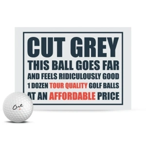 Cut Golf Cut Gray 3 Piece Urethane Pro Golf Balls, 12-Pack, White