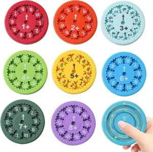 Math Fidget Spinners Math Fact Fidget Spinners Educational Fidget Spinner Toy Math Learning & Education Game Fidget Stress Relief Toys for Kids Learn Addition & Subtraction 9Pcs