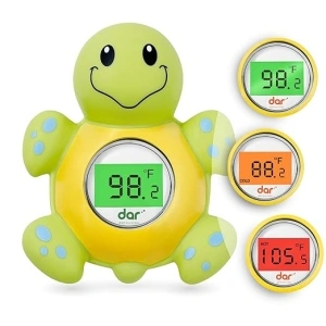 Baby Bath Thermometer, Digital Water Temperature Thermometer with 3 Color Backlit and Temperature Warning, Safety Bath Tube Thermometer Floating Toy for Infant, Toddler