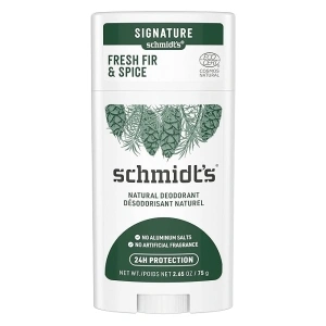 Schmidt's Aluminum Free Natural Deodorant for Women and Men, Fresh Fir and Spice with 24 Hour Odor Protection, Certified Natural, Vegan, Cruelty Free, 2.65 oz