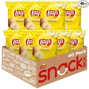 Lay's Potato Chips, Classic, 1 Ounce (Pack of 40)