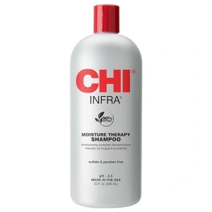 CHI Infra Shampoo, Gently Cleanses Scalp & Hair, Hydrating & Nourishing For All Hair Types, Designed for Heat Damaged Hair, Sulfate, Paraben, & Cruelty-Free, 32 Oz