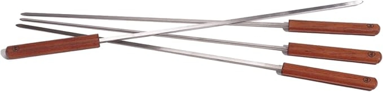 Outset QB50 Rosewood Collection Barbecue Skewers, Stainless Steel, Set of 4