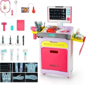 LOYO Doctor Kit for Kids, Kids Doctors Play Set for Toddler, Medical Trolly Cart for Kids Boys Girls Toy Gift for 3 4 5 6 Year Old Birthday Christmas (Pink)