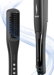 Hair Straightener Brush,Venxis Straightening Comb with Steam, 3 Temp Settings & 20s Fast Heating, 120 Voltage&30-Minute Auto Shut-Off, Steam Design for Hair Treatment- Gifts for Women