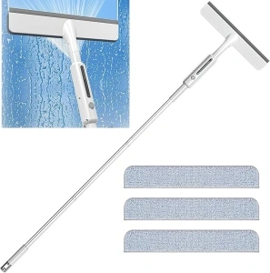 Spray Window Squeegee, 3-in-1 Professional Squeegee with Telescopic Extension Pole up to 59