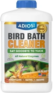 Bird Bath Cleaner for Outdoor Fountains and Bowls, Safely Cleans Metal, Glass and Stone (32oz)