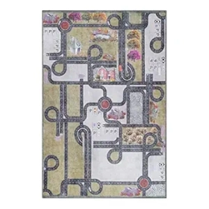 SUPERIOR Kids Indoor Area Rug, Country Road Floor Decor for Kids Bedroom Decorations, Colorful Throw, Play Room Accessories, Nursery Bedrooms, Cute, Soft Rugs, 5' x 7' 6