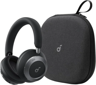 Soundcore Space One Pro by Anker, with Headphones Case, Adaptive Active Noise Cancelling Headphones Driven by 6 Mics, Super Foldable Design, 60H Lossless Audio, Ultra-Fast Charging, Hi-Res Wireless