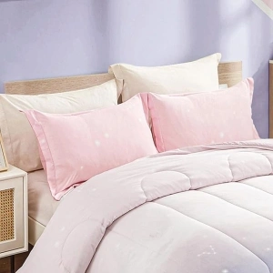 Dinjoy Girls Women Pillowcases King Size 2 Pack Ombre Pink Purple Rainbow Printed Pattern Throw Pillow Covers Soft Pillow Protector for Room Bed Couch Sofa Decorative 20