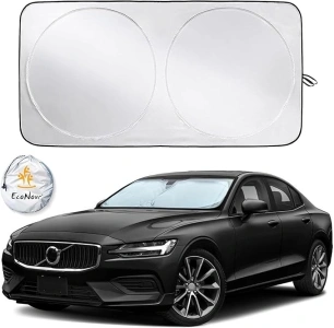 Econour Car Windshield Sun Shade Ultimate 310T Thickened Car Sun Visor and Blocker Automotive Sun Shade for Car Windshield Premium Car Shade for Front Windows & Sunshades Protection Med (64