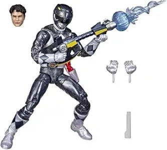 Power Rangers Lightning Collection 6-Inch Mighty Morphin Metallic Black Ranger Collectible Action Figure Toy with Accessories F2352