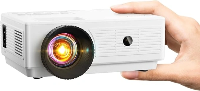 ARTSEA Portable Bluetooth Mini Projector - HD 1080P Supported Movie Projector for iPhone, Home Theater Video Projector Compatible with iOS/Android Phone/Tablet/Laptop/PC/TV Stick/Box/USB Drive/DVD