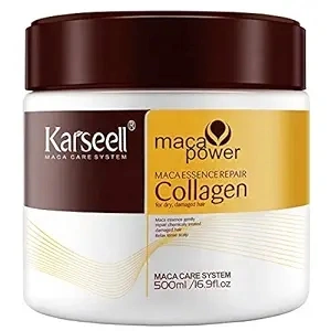 Karseell Collagen Hair Treatment Deep Repair Conditioning Argan Oil Collagen Hair Mask Essence for Dry Damaged Hair All Hair Types 16.90 oz 500ml