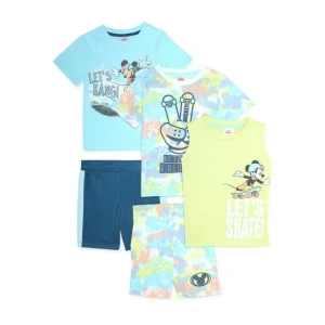 Mickey Mouse Toddler Boys T-Shirts, Tank-Top, and Shorts, 5-Piece Mix and Match Outfit Set, Sizes 12M-5T