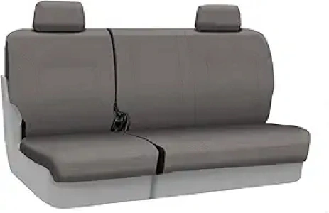 Coverking Custom Fit Rear 60/40 Bench Seat Cover for Select Nissan Frontier Models - Polycotton Drill (Medium Gray)