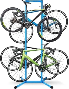 GOEHNER's 4 Bike Storage Rack Garage (Max. 240LBS), 4 Bicycle Indoor Standing Bike Rack, Height Adjustable for Road Mountain Bicycles