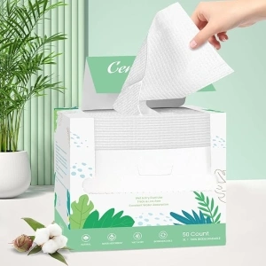 Disposable Face Towel, Biodegradable Large Dry Face Wipes Facial Towels, for Washing Super Soft & Thick Face Cloths Towelettes for Makeup Removing, Cleansing, Nursing, Travel, 10