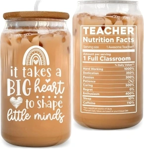 Best Teacher Gifts For Women - It Takes A Big Heart To Shape Little Minds Teacher Stuff Teacher Appreciation End Of Year Birthday Graduation Future Teacher Tutor Thank You Teacher Cups Tumbler