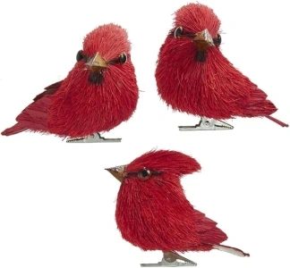 Kurt Adler Sisal Birds (Red Sisal Birds)