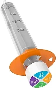 EZY DOSE Kids Baby Oral Syringe & Dispenser, True Easy Design for Liquid Medicine, Easy to Control, 10 mL/2 TSP Color Coded, BPA Free