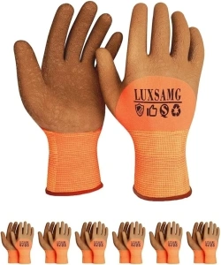 Heavy Duty Rubber Gloves Safety Work Gloves Nitrile Coated, Knit Nylon Gloves for Automotive,Home，3/6/12 Pairs