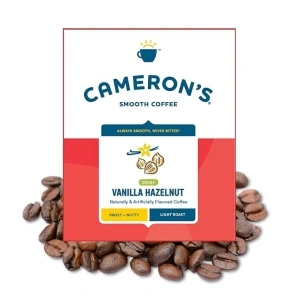 Cameron's Coffee Decaf Vanilla Hazelnut Flavored Whole Bean Coffee, Light Roast, 100% Arabica, Bulk, 4-Pound Bag, (Pack of 1)