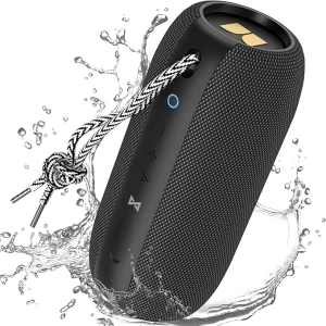 Monster S320 Bluetooth Speaker, Portable Bluetooth Speaker, 40W True Wireless Speaker,360° Stereo Sound Effect,IPX7 Waterproof Speaker, 32 Hour Playing Time,Suitable for Outdoor Speaker, Black