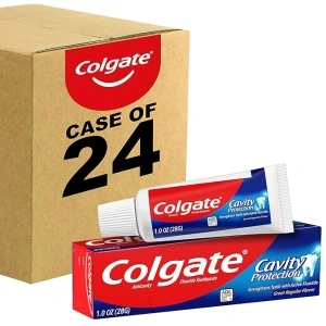 Colgate Cavity Protection Toothpaste with Fluoride, Great Regular Flavor, 1 Ounce (Pack of 24)