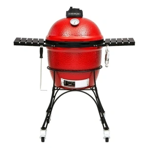 Classic Joe™ I 18-inch Charcoal Grill in Red with Cart, Side Shelves, Grill Gripper, and Ash Tool