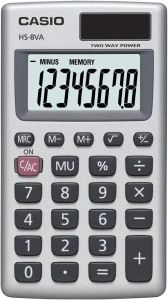 Casio HS-8VA, Solar Powered Standard Function Calculator