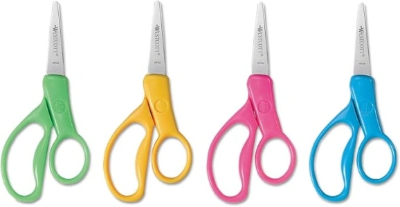 Westcott Kids Scissors, Pointed, 5-Inch, Color Varies (13131)