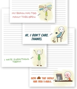 ZICOTO Super Funny Notepads That Will Make You Laugh - A Hilarious Christmas Gift for Your Women Coworkers - Unique Office Supplies Memo Pads Add a Little Humor into The Work Day at Office